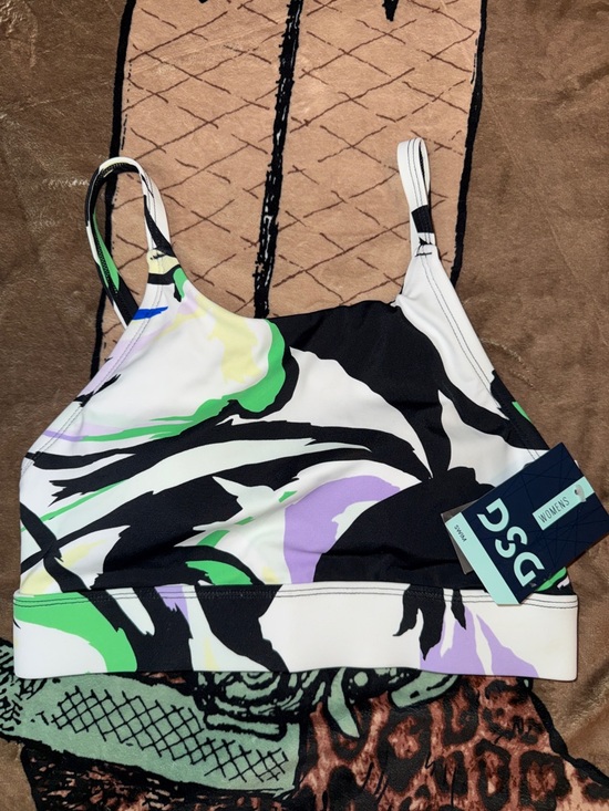 DSG Other - DSG Floral-Print Strappy Swim Top XS - White, Black, Green, Lavender NWT